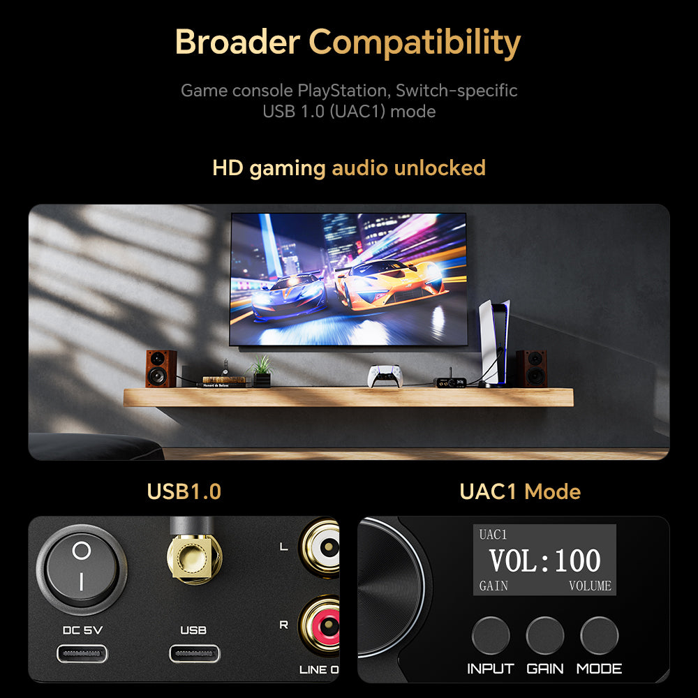 TempoTec Mach III M3-2025 HIFI USB DAC,5.2 Bluetooth DAC,Headphone Amplifier 4.4mm 3.5mm,Bluetooth Audio Receiver, DSD512/LDAC/RCA