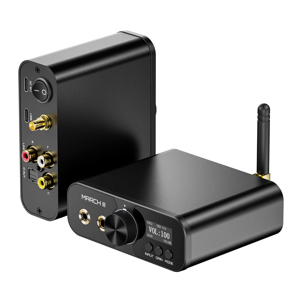 TempoTec Mach III M3-2025 HIFI USB DAC,5.2 Bluetooth DAC,Headphone Amplifier 4.4mm 3.5mm,Bluetooth Audio Receiver, DSD512/LDAC/RCA